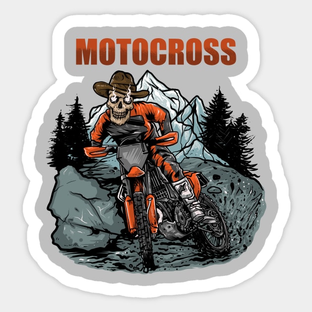 Skull motocross Sticker by Blunts